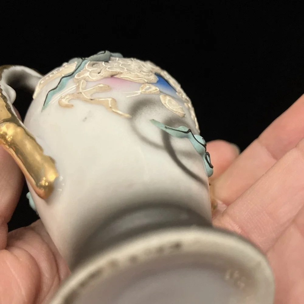 VTG Royal Moriage Dragon Ware Satsuma Mini Urn Vase Hand Painted 3.5